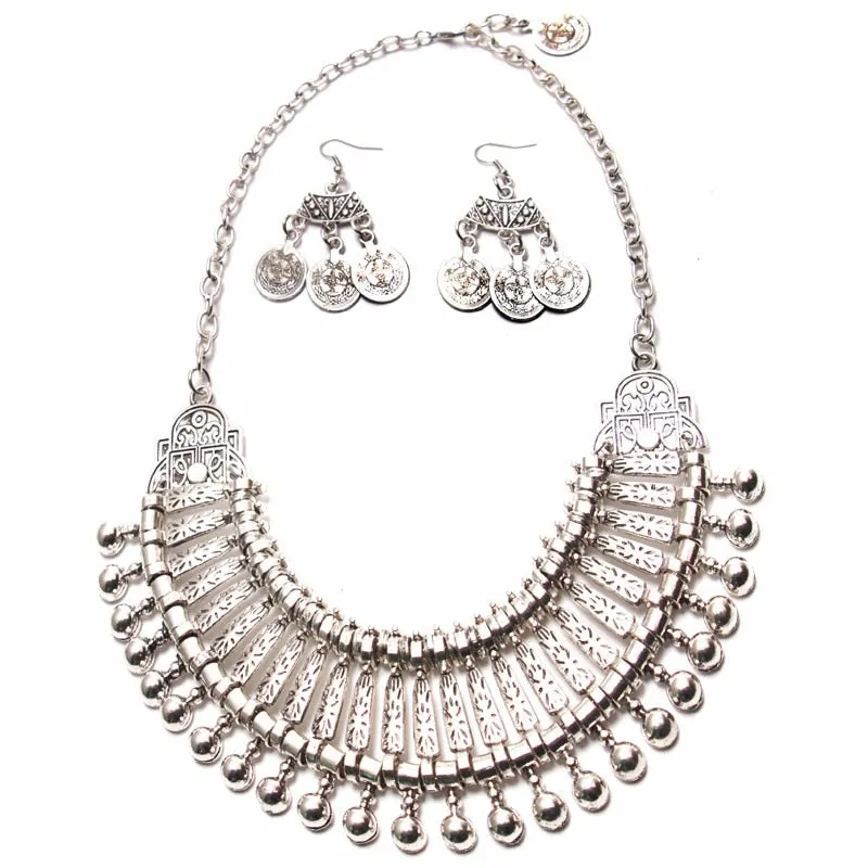 Metal Aztec Choker Necklace