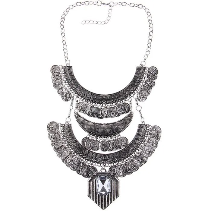 Metal Aztec Choker Necklace