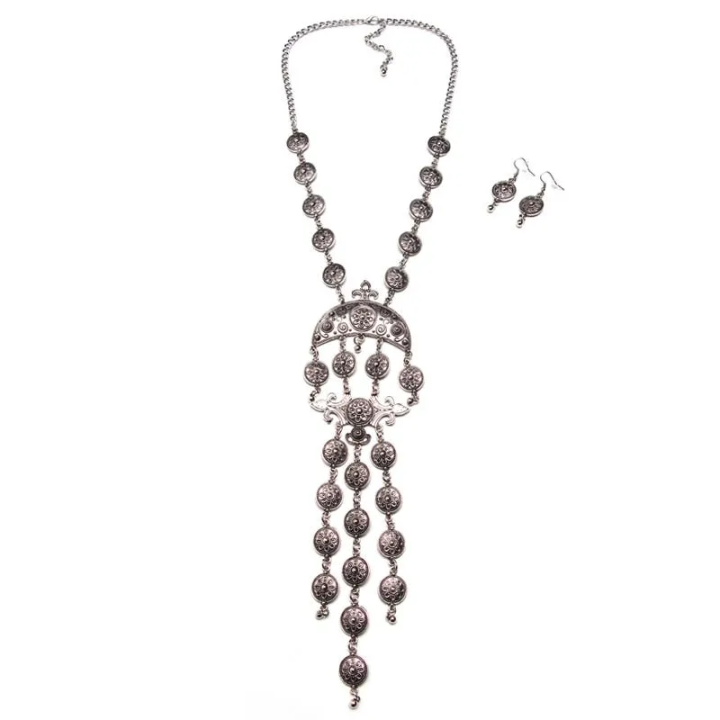 Metal Aztec Choker Necklace