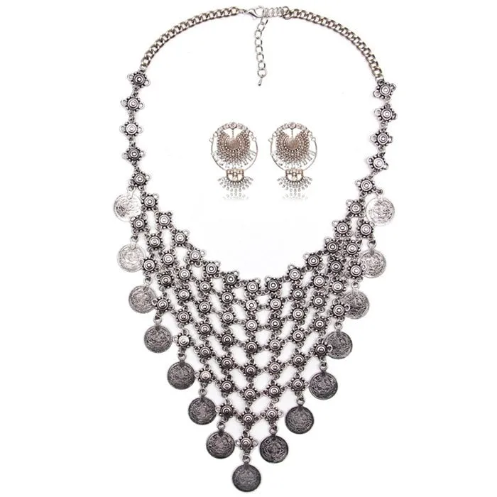 Metal Aztec Choker Necklace