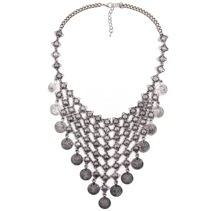 Metal Aztec Choker Necklace