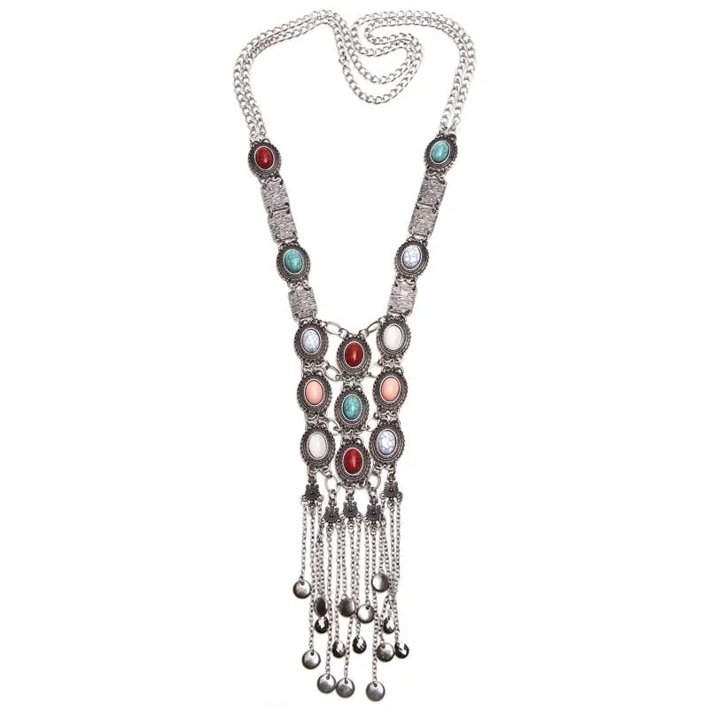 Metal Aztec Choker Necklace