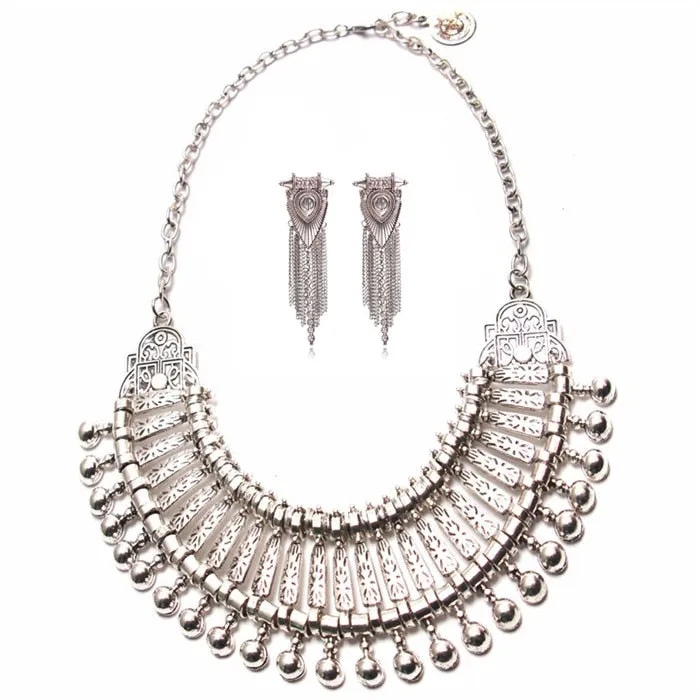 Metal Aztec Choker Necklace