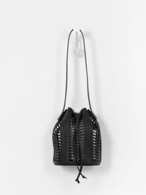 Mini die-cut leather bucket bag