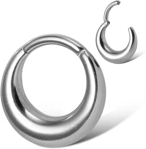 MOQIKAKA16G 8mm Septum Rings - Stainless Steel Segment Nose Rings for Women Men - Hinged Segment Nose Helix Cartilage Clicker Hoop Earrings for Daith Rook Tragus Piercing