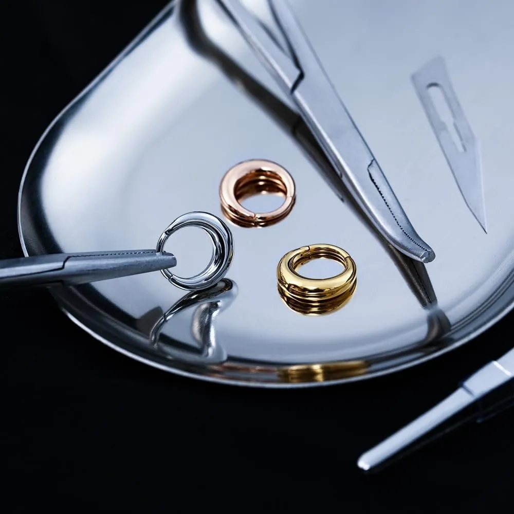 MOQIKAKA16G 8mm Septum Rings - Stainless Steel Segment Nose Rings for Women Men - Hinged Segment Nose Helix Cartilage Clicker Hoop Earrings for Daith Rook Tragus Piercing