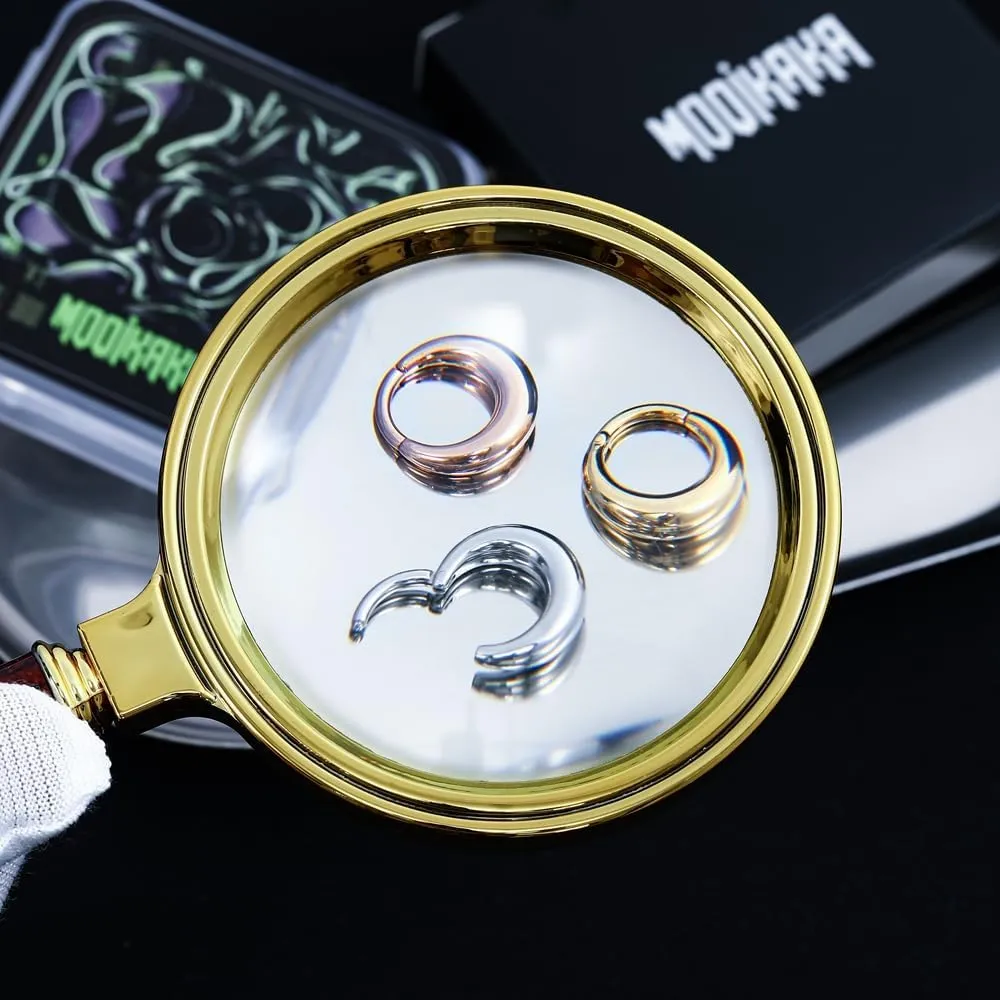MOQIKAKA16G 8mm Septum Rings - Stainless Steel Segment Nose Rings for Women Men - Hinged Segment Nose Helix Cartilage Clicker Hoop Earrings for Daith Rook Tragus Piercing