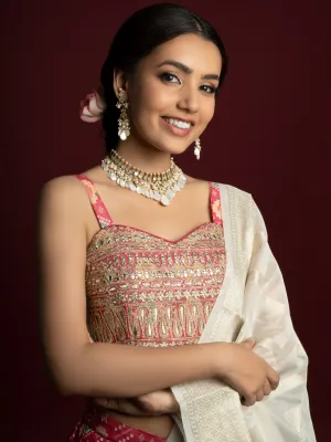 Mother of Pearl & Pachi Kundan Choker Set (Necklace & Earrings)