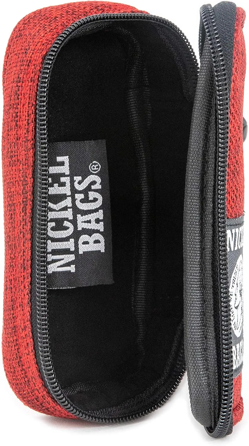 Nickel Bags Pod Key Chain | Travel Pouch Accessories with Padded Interior (Red, 5in)