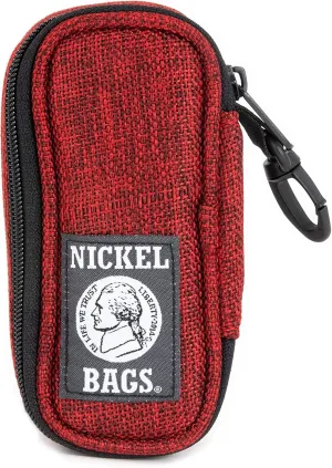 Nickel Bags Pod Key Chain | Travel Pouch Accessories with Padded Interior (Red, 5in)