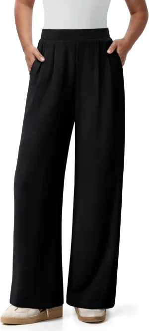 NIMIN Trousers Pants for Women Stretchy High Waisted Business Casual Slacks for Work Wide Leg Pleated Pull On Pants