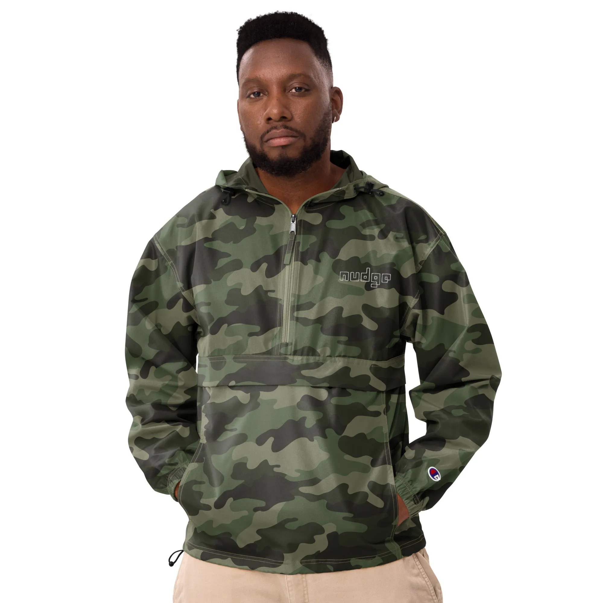 Nudge - Champion Packable Jacket - Embroidered