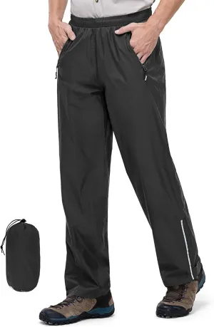 Outdoor Ventures Men's Rain Pants Waterproof Rain Overall Pants Windproof Packable Rain Outdoor Pants for Hiking Fishig Golf