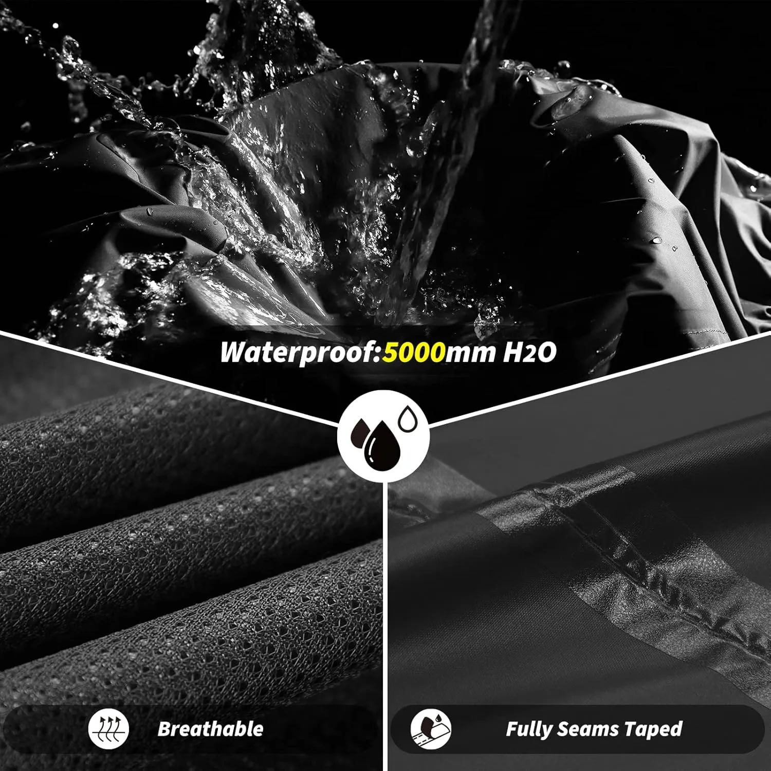 Outdoor Ventures Men's Rain Pants Waterproof Rain Overall Pants Windproof Packable Rain Outdoor Pants for Hiking Fishig Golf