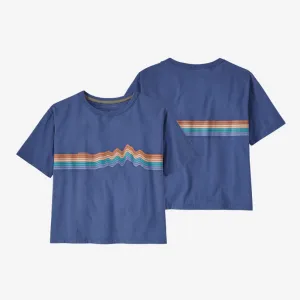 Patagonia Ridge Rise Stripe Organic Easy Cut Tee-Current Blue