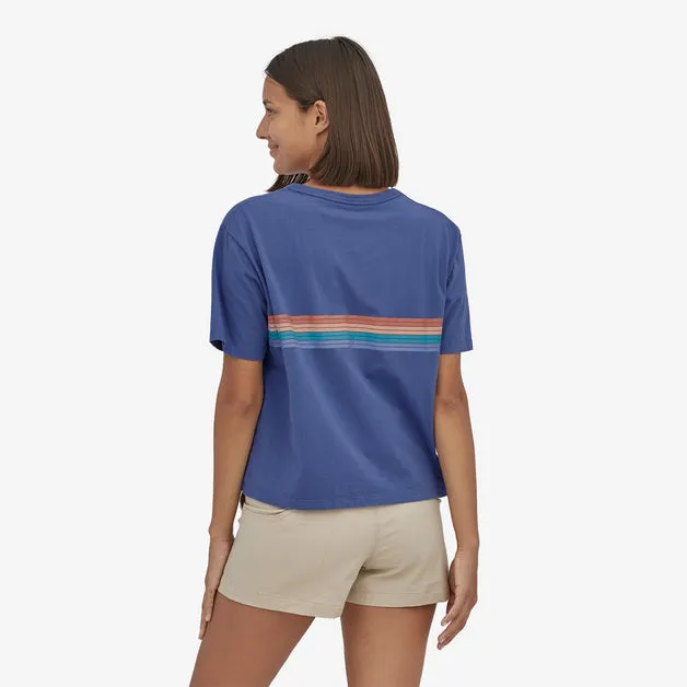 Patagonia Ridge Rise Stripe Organic Easy Cut Tee-Current Blue