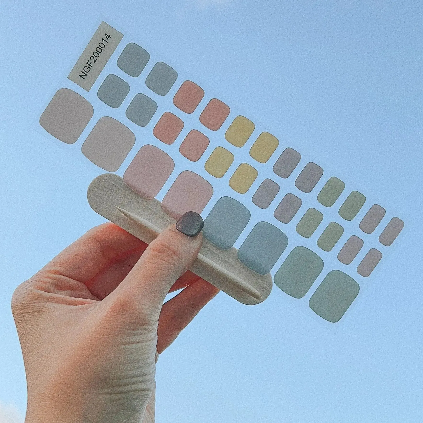 [PEDI / TOES] Rainbow Pastel DIY Semi Cured Gel Nail Stickers