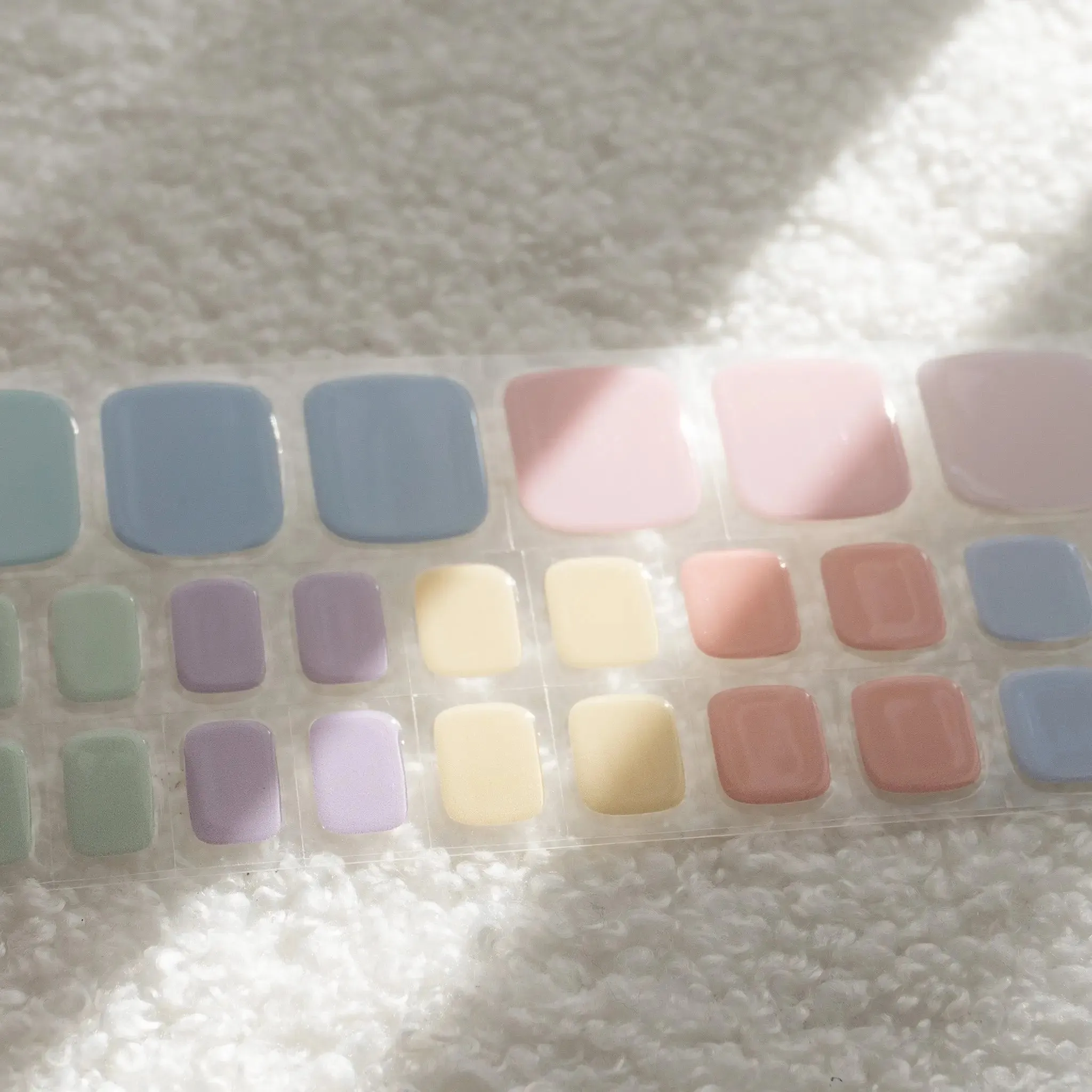 [PEDI / TOES] Rainbow Pastel DIY Semi Cured Gel Nail Stickers