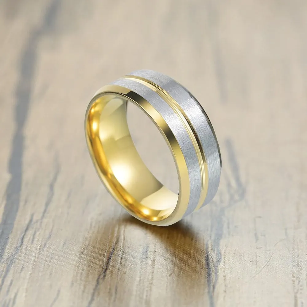 Personalized Matching Heart Wedding Rings Set - Him & Her Promise Rings with Names Engraved