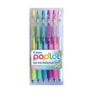 Pilot Pop'lol Gel Fine Asstd. Pastel 6Pk