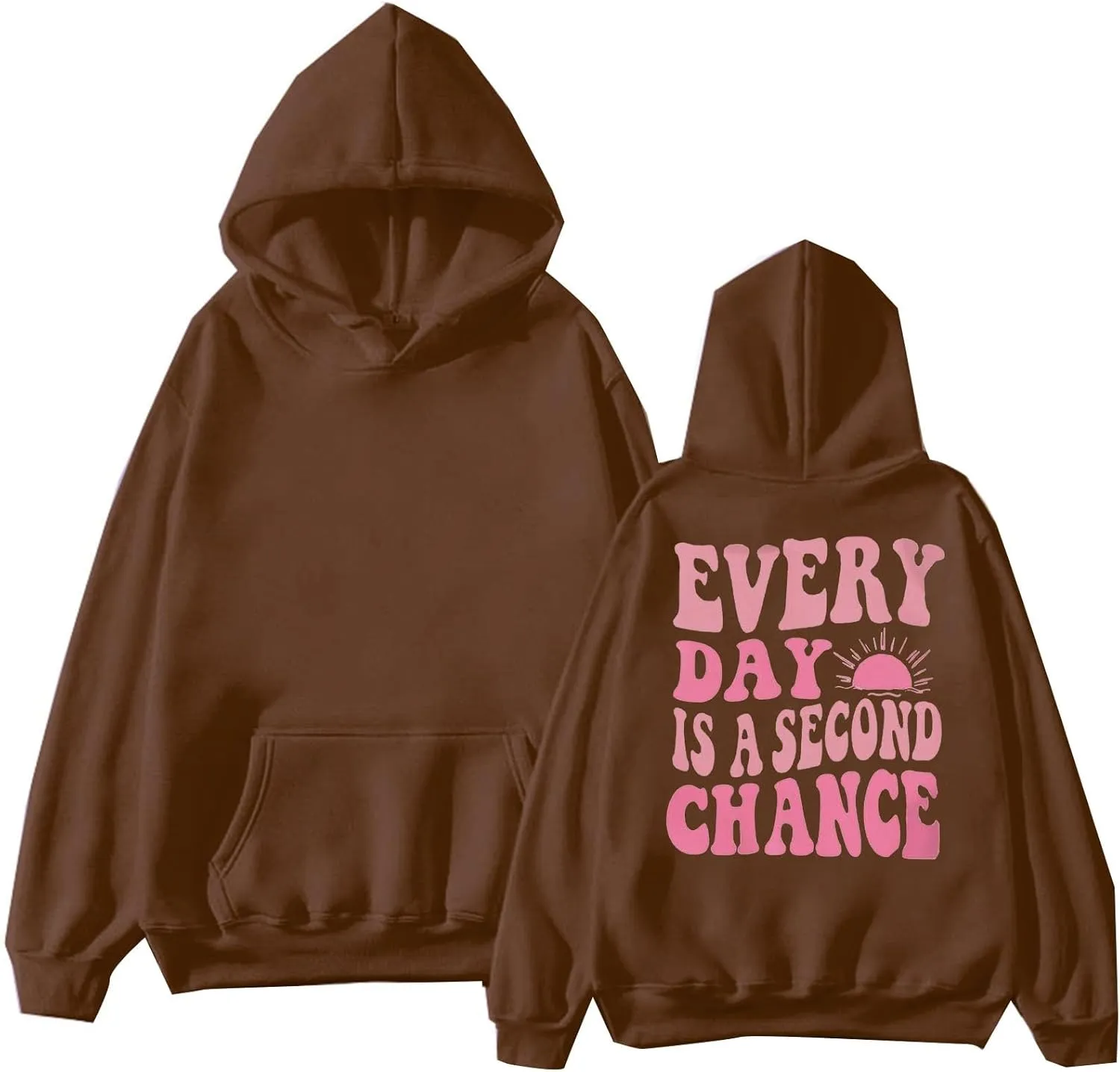 Pink Hoodies for Women Latter Print Oversized Long Sleeve Casual Pullover with Pocket Sweater 2024 Fall Sweatshirt Y2K