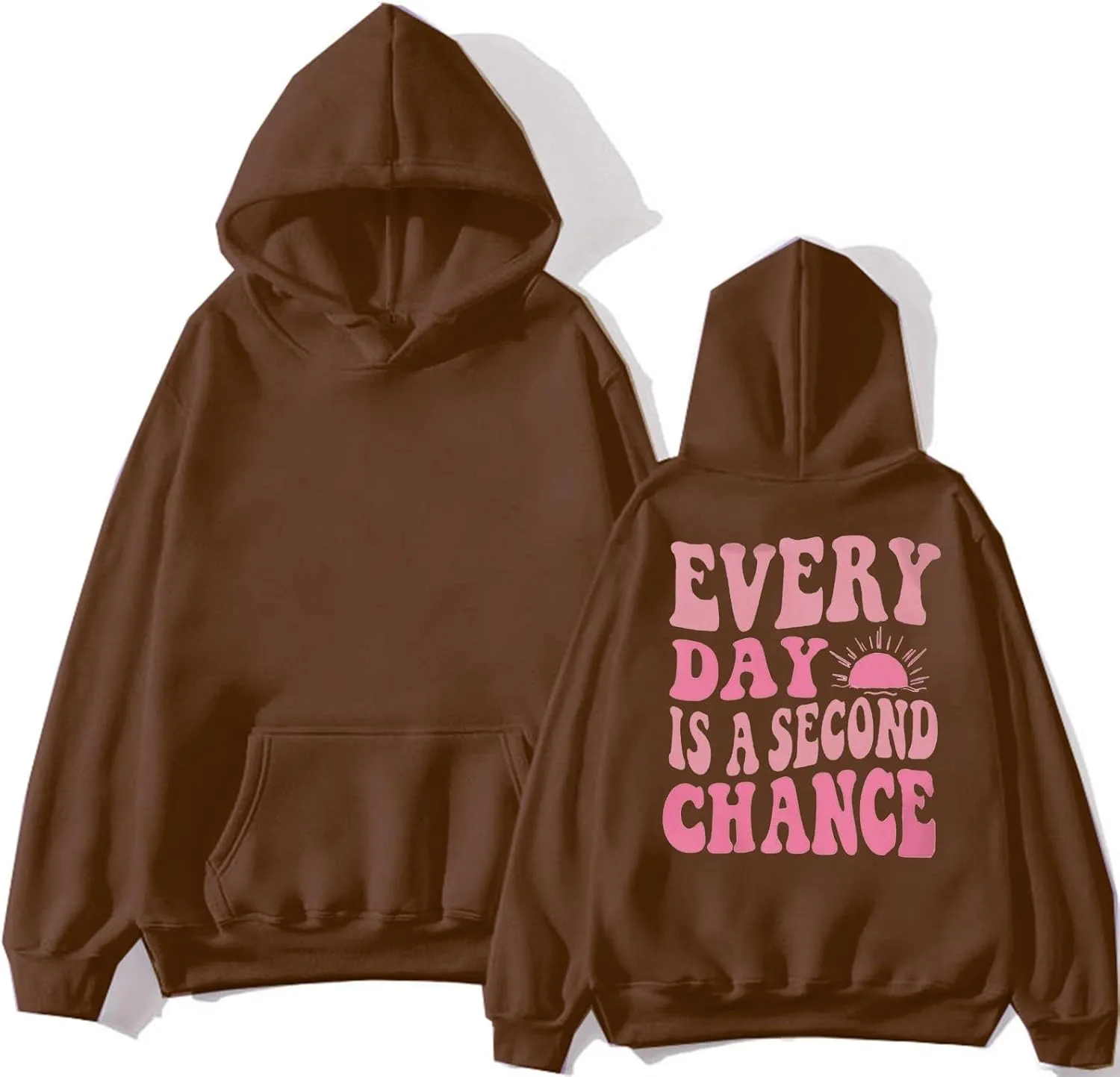 Pink Hoodies for Women Latter Print Oversized Long Sleeve Casual Pullover with Pocket Sweater 2024 Fall Sweatshirt Y2K