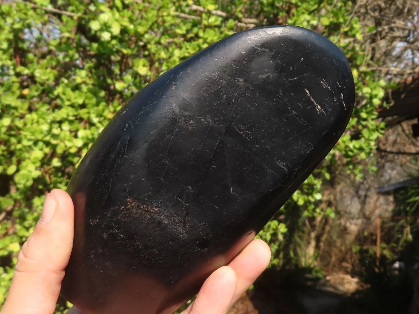 Polished Black Tourmaline Standing Free Form  x 1 From Madagascar