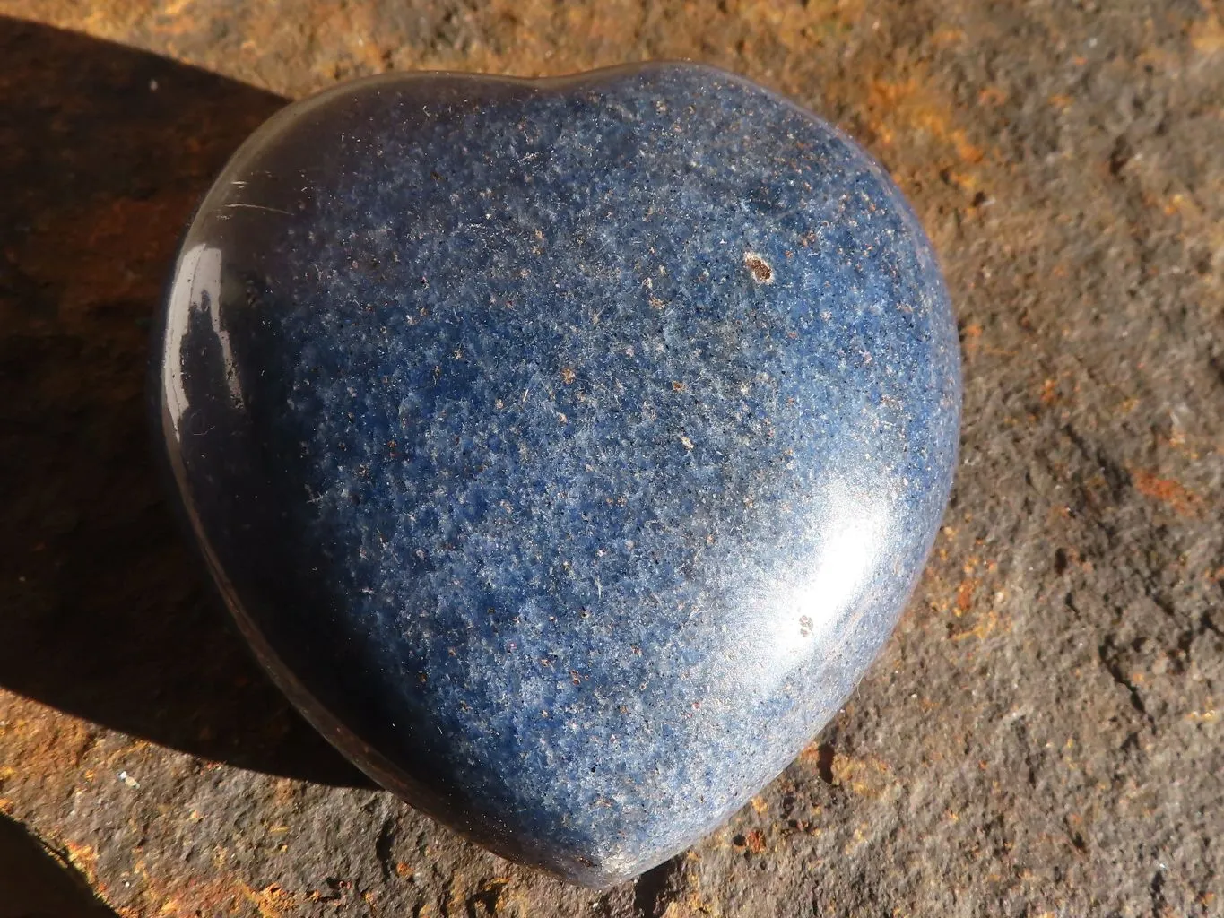 Polished Blue Lazulite Hearts  x 6 From Madagascar