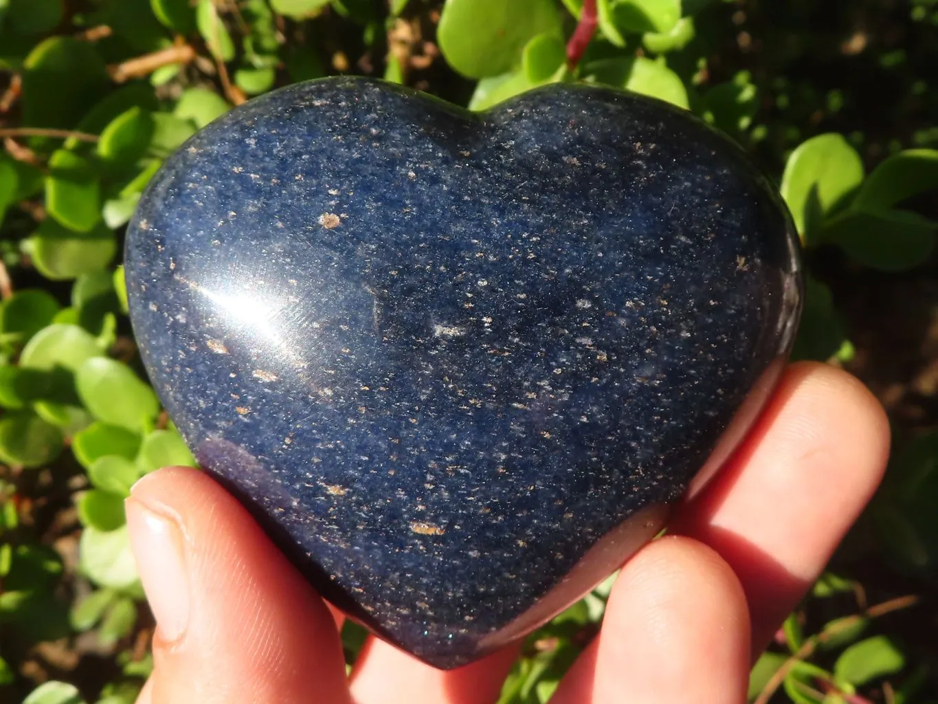 Polished Blue Lazulite Hearts  x 6 From Madagascar