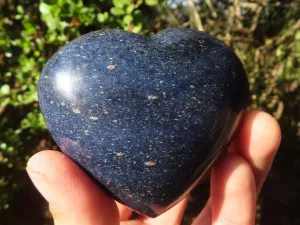 Polished Blue Lazulite Hearts  x 6 From Madagascar