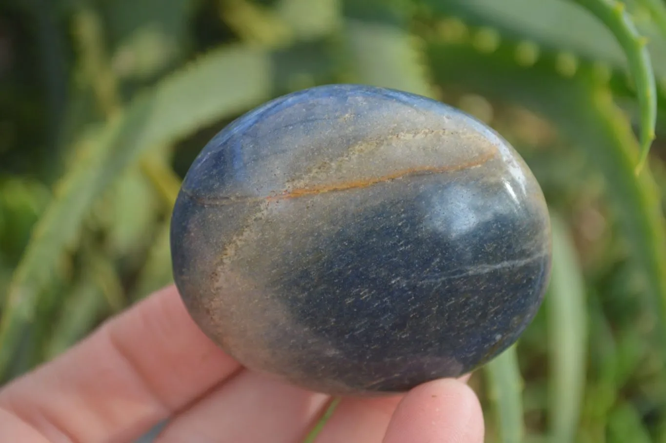 Polished Blue Lazulite Palm Stones  x 24 From Madagascar