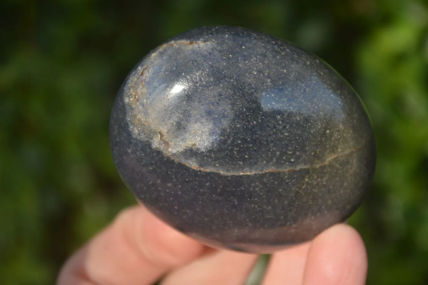 Polished Blue Lazulite Palm Stones  x 24 From Madagascar