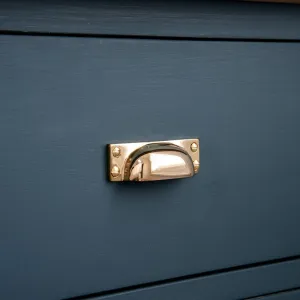 Polished Brass Slim Hooded Drawer Handle