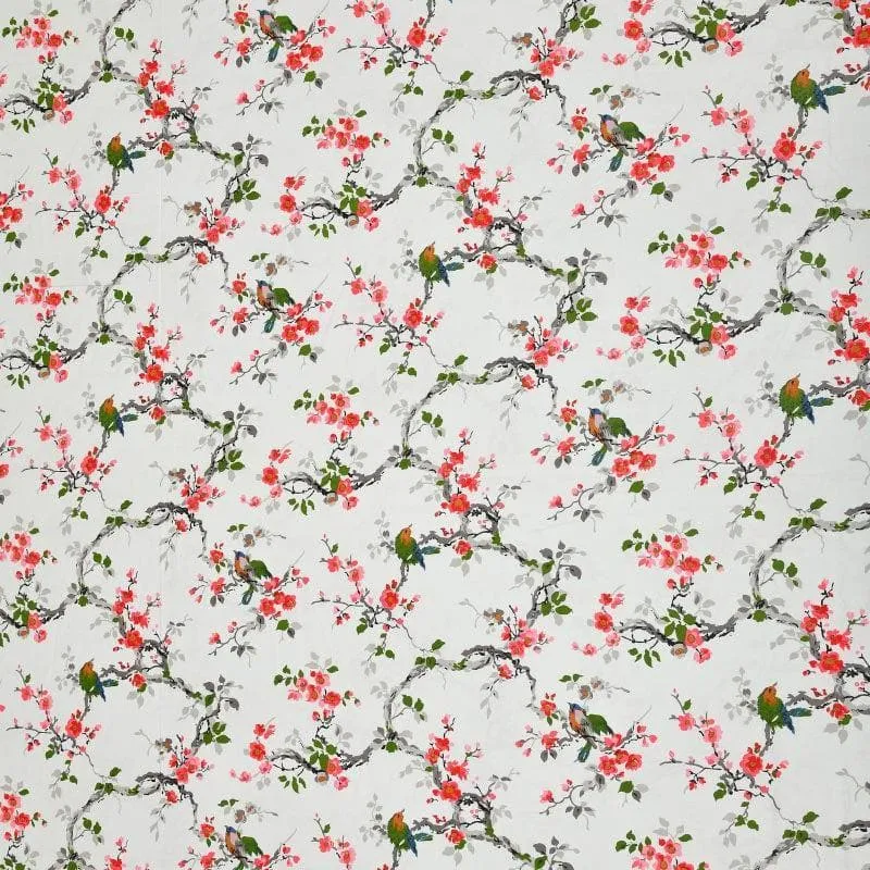 Quirky Gardenia Bedsheet - Grey & Red