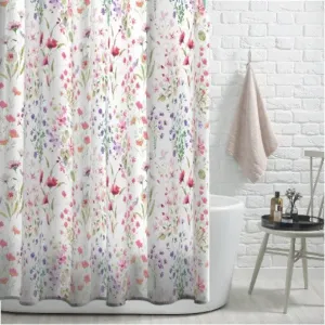 Rainbow Painted Florals Shower Curtain