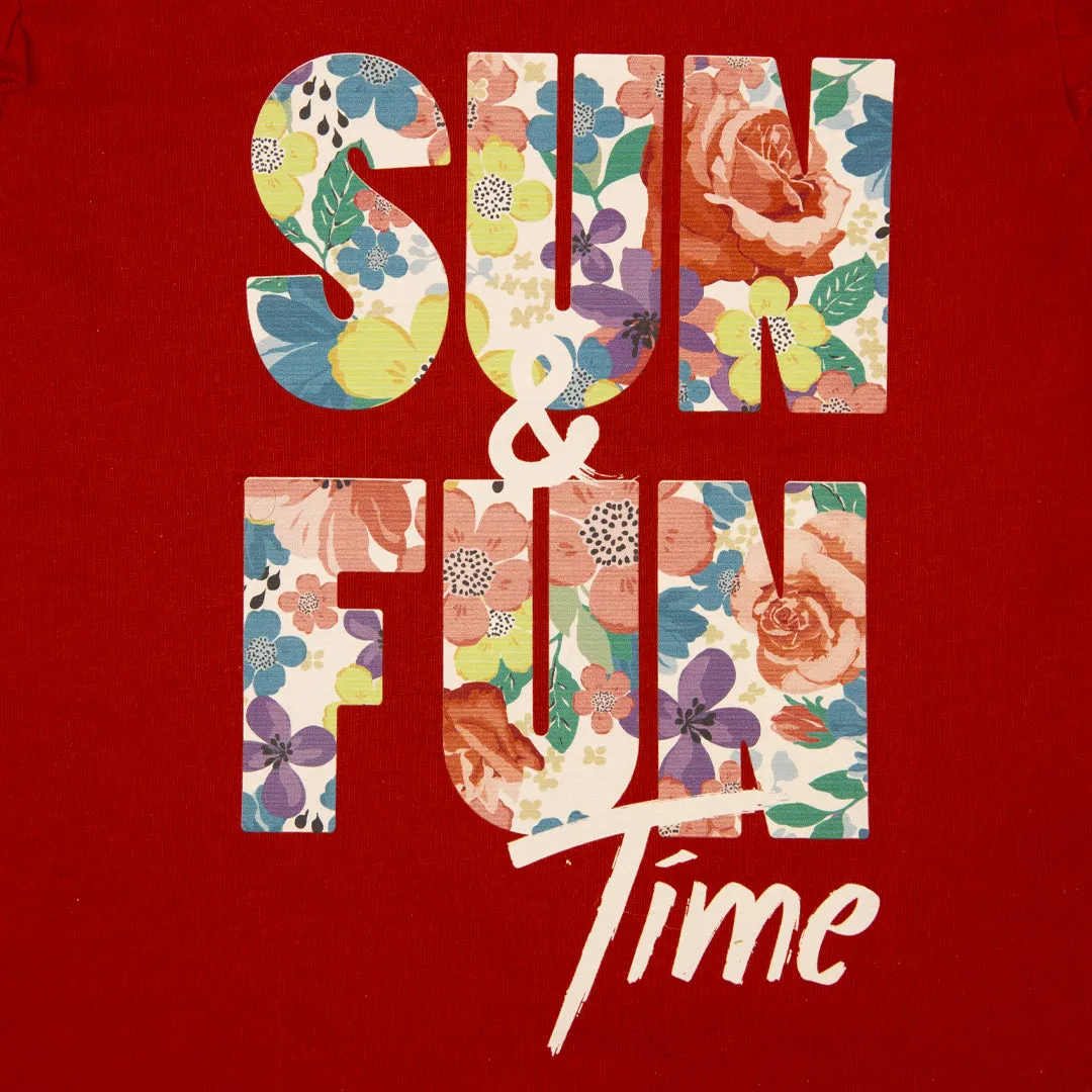 Red 'Sun & Fun Time' Shirt