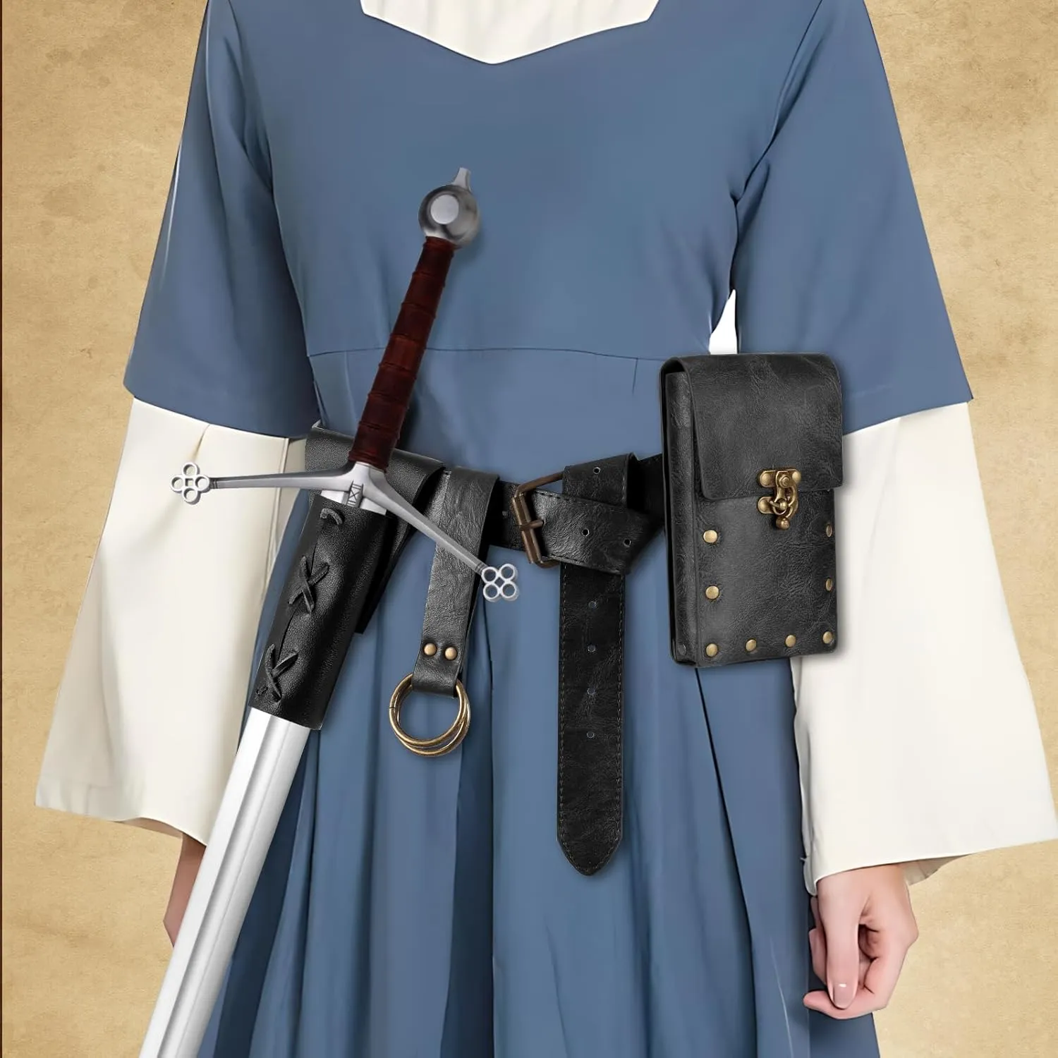 Renaissance Belt Pouch Waist Bag Pouch Skirt Hike Medieval Bag Ren Faire Costume Accessories for Halloween