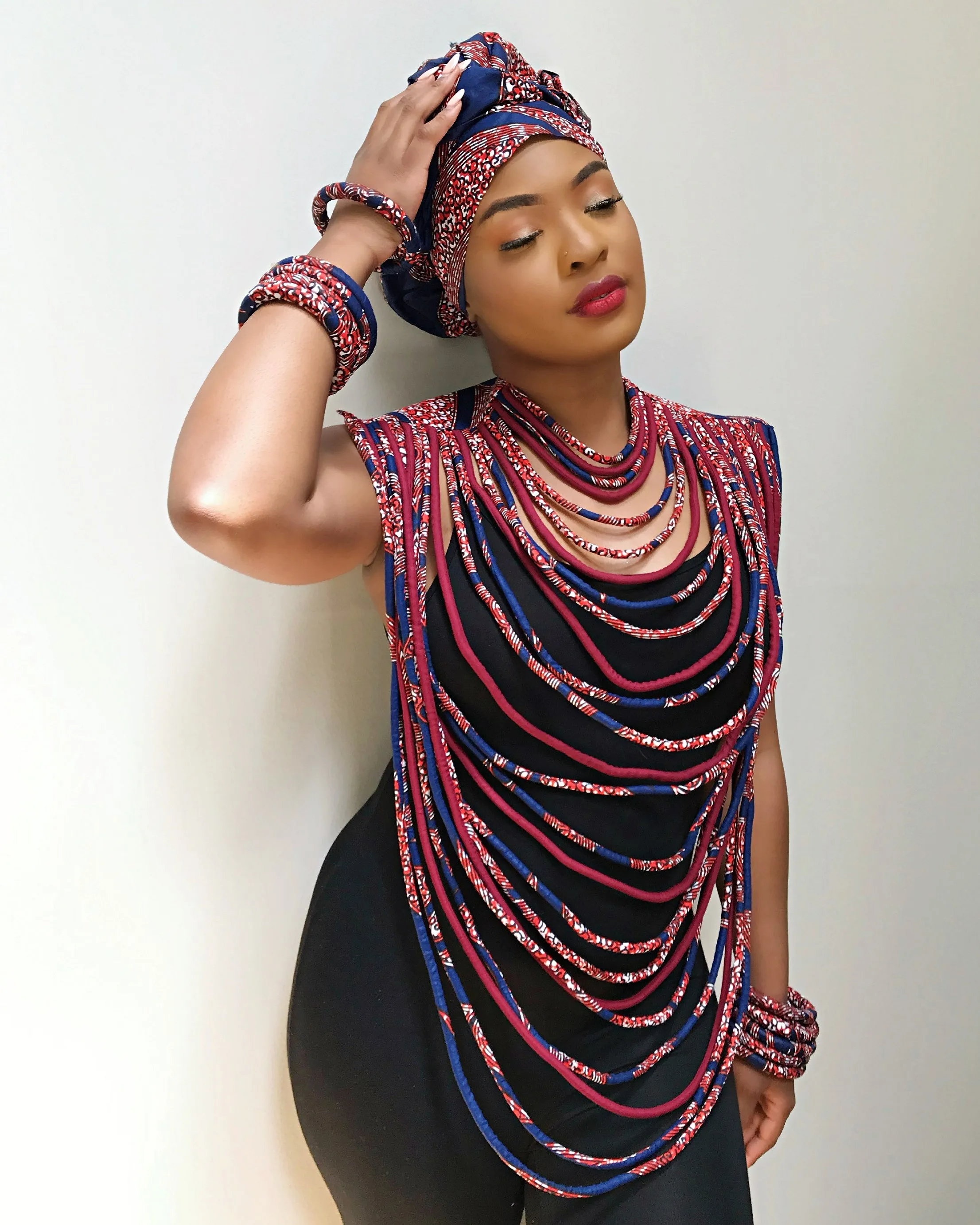 Rosilia African Print 24 Strands Statement Rope