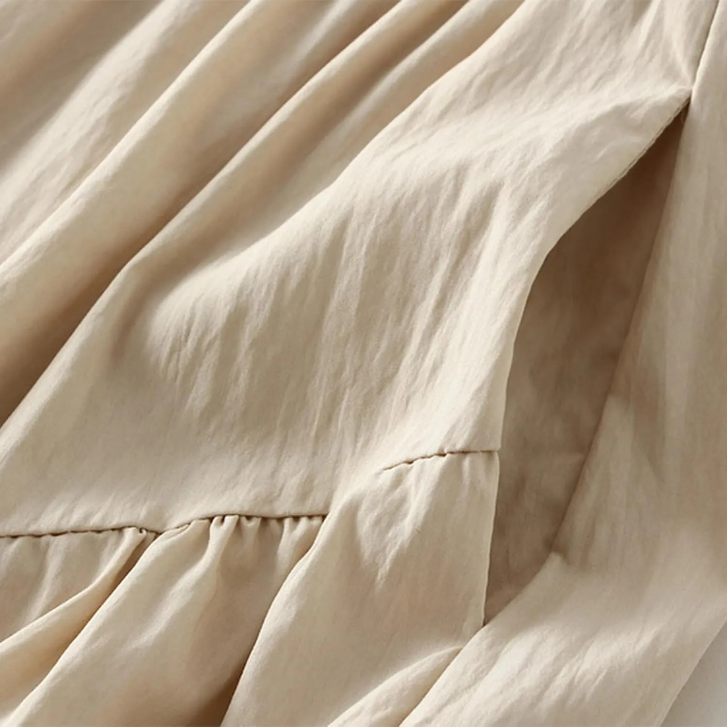 Ruffle Midi Skirts for Women Elastic Waist Pleated Swing Skirt Trendy Business Solid Color Casual A-Line Skirts