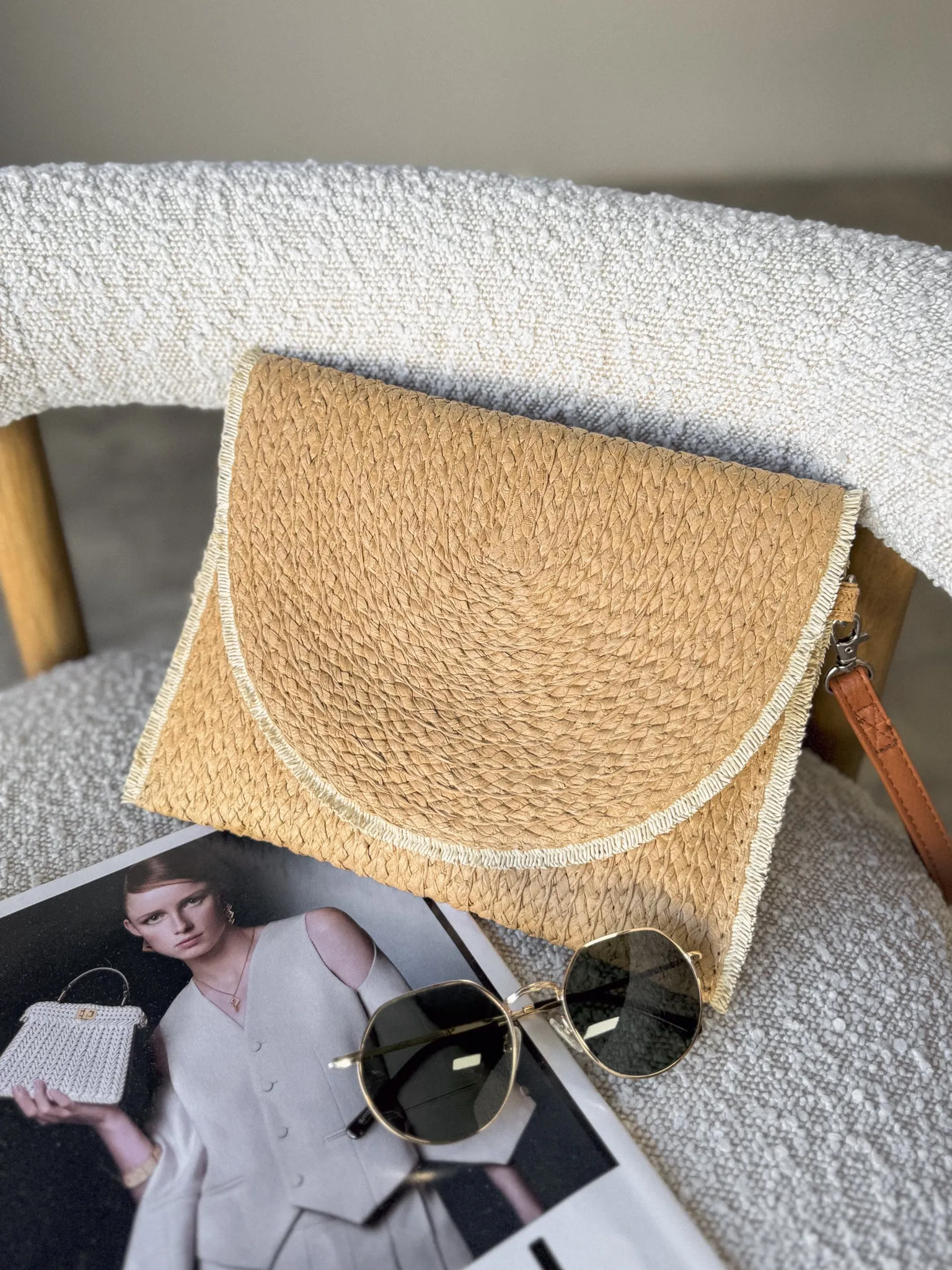 Santorini Straw Clutch Bag