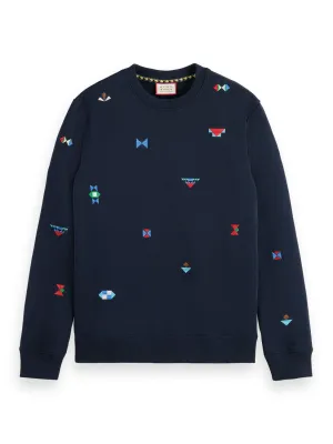 Scotch and Soda Embroidered Sweat - Navy