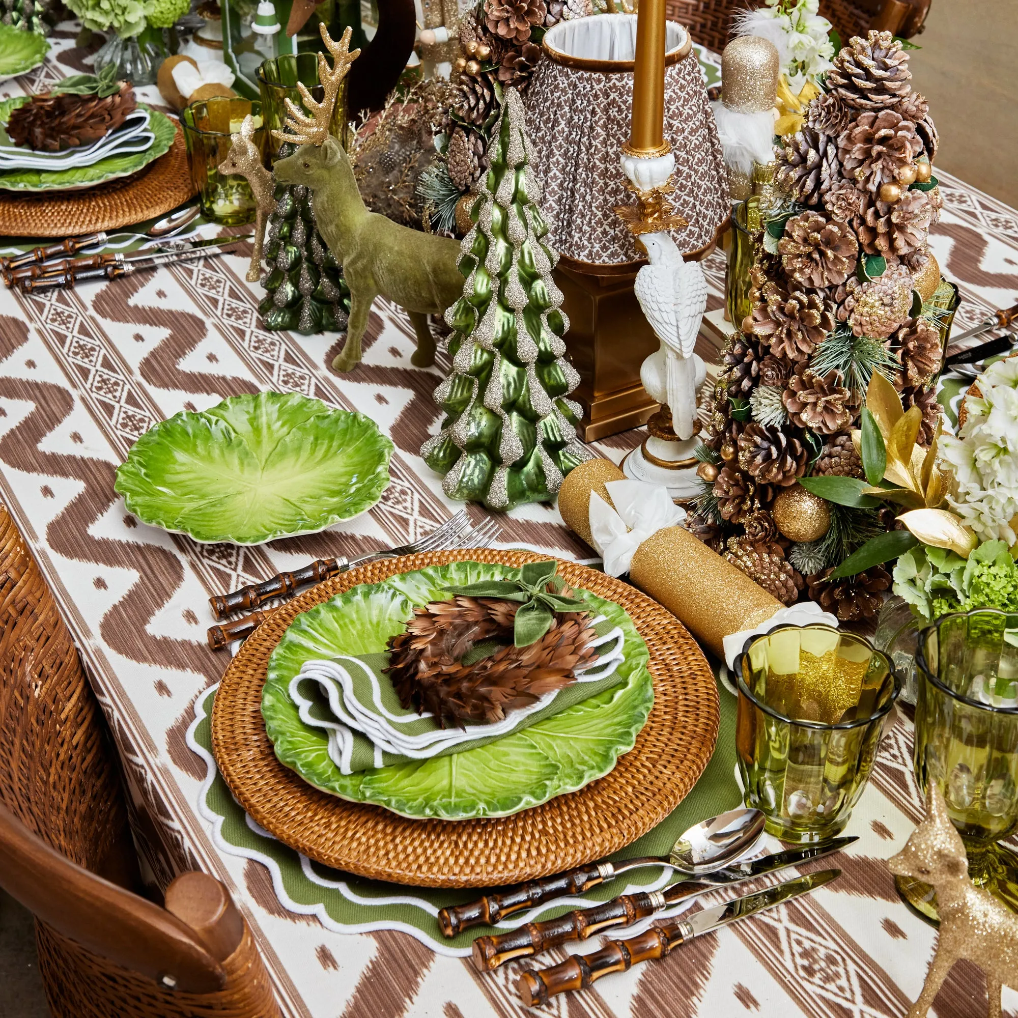 Serena Green Cabbage Dinner & Starter Plates (Set of 8)