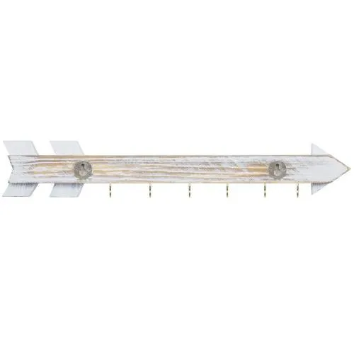 Shabby Chic Whitewashed Wood Arrow Jewelry Rack