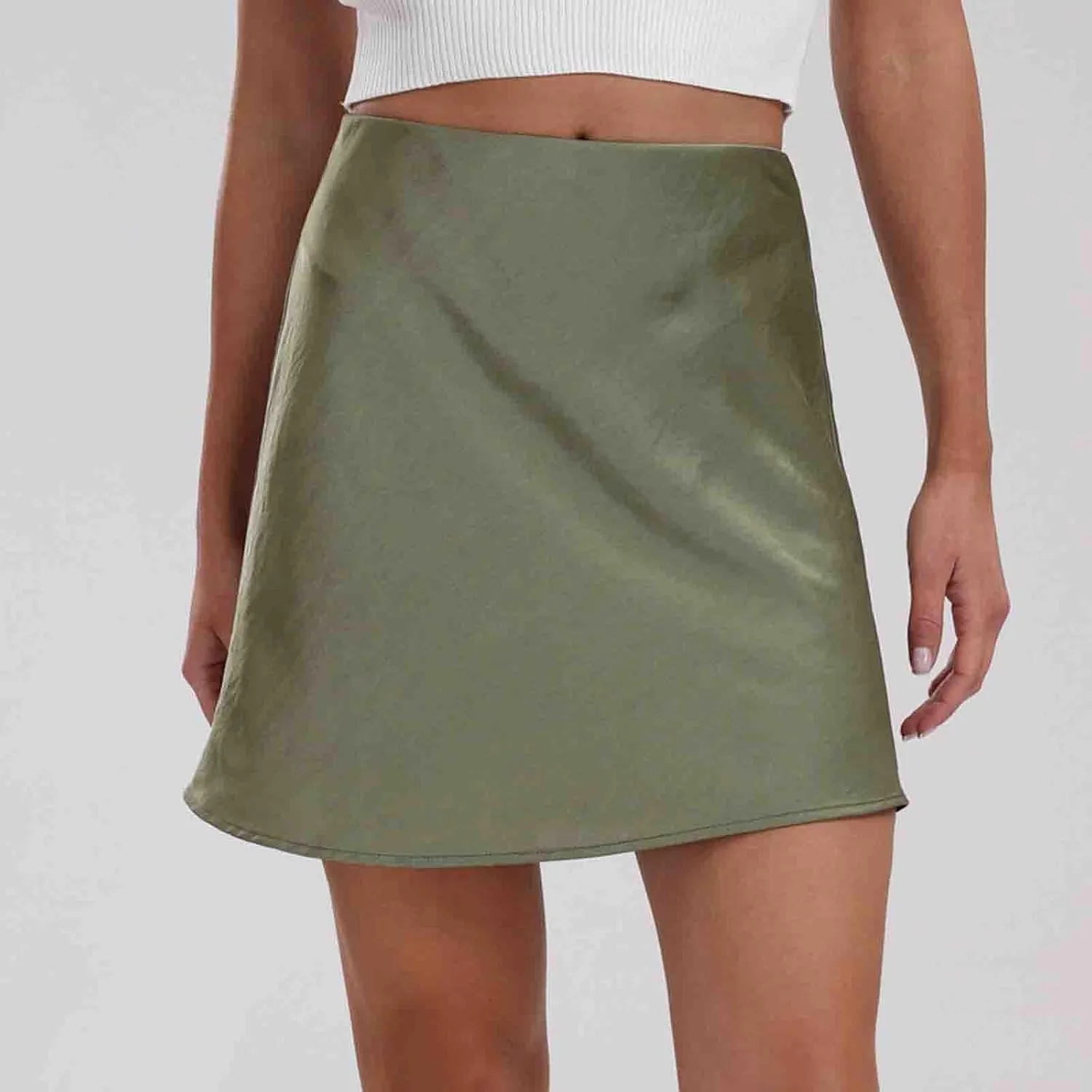 Skirts for Women Trendy, High Waisted Skirts Elegant Flared Elastic A-Line Solid Color Basic Skirts Sexy Mini Skirt