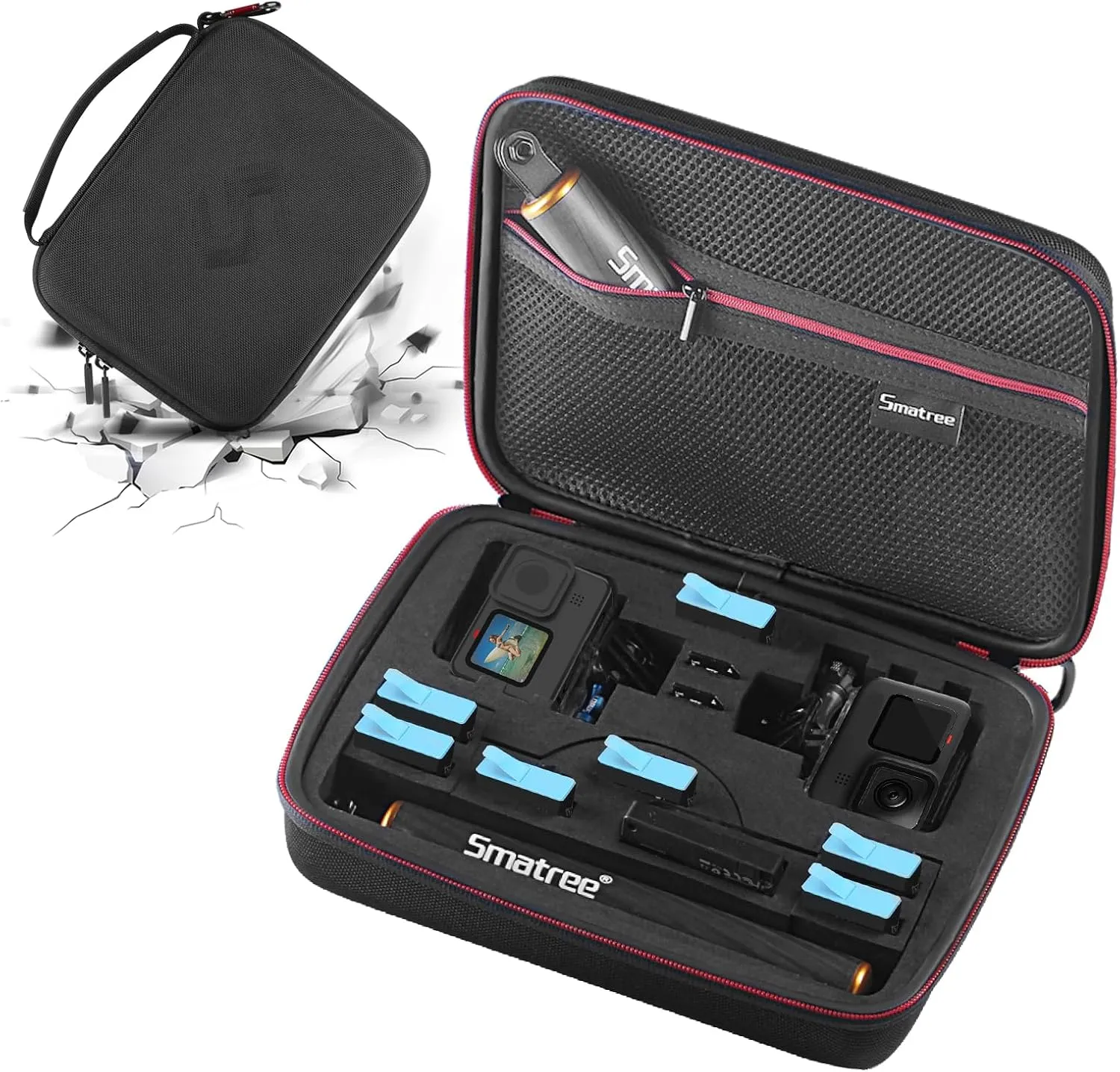 Smacase Carrying Case Compatible for GoPro Hero 13/12/11/10/9/8/7/6/5/4/3 /3/ GoPro 2018(Cameras and Accessories NOT included)