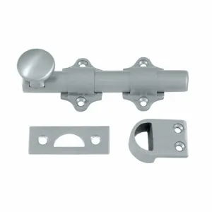 Solid Brass 4 Inch Dutch Door Bolt Set (Brushed Chrome Finish)