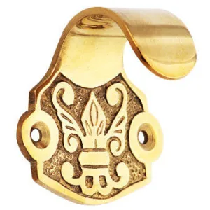 Solid Brass Fleur De Lis Sash Lift (Polished Brass Finish)