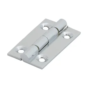 Solid Brass Solid Drawn Hinge - 38 x 22mm - Polished Chrome