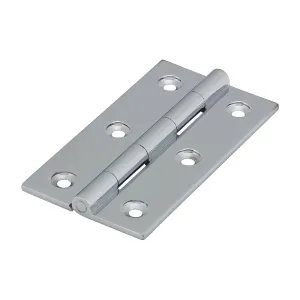 Solid Brass Solid Drawn Hinge - 75 x 40mm - Polished Chrome