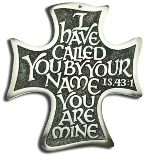 Solid Polished Pewter Wall Cross